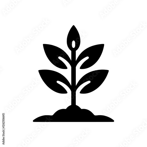 Growth and Development: A simple yet powerful icon depicting a sprout emerging from the earth, representing new beginnings, progress, and the promise of growth.