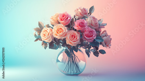 bouquet of roses in vase