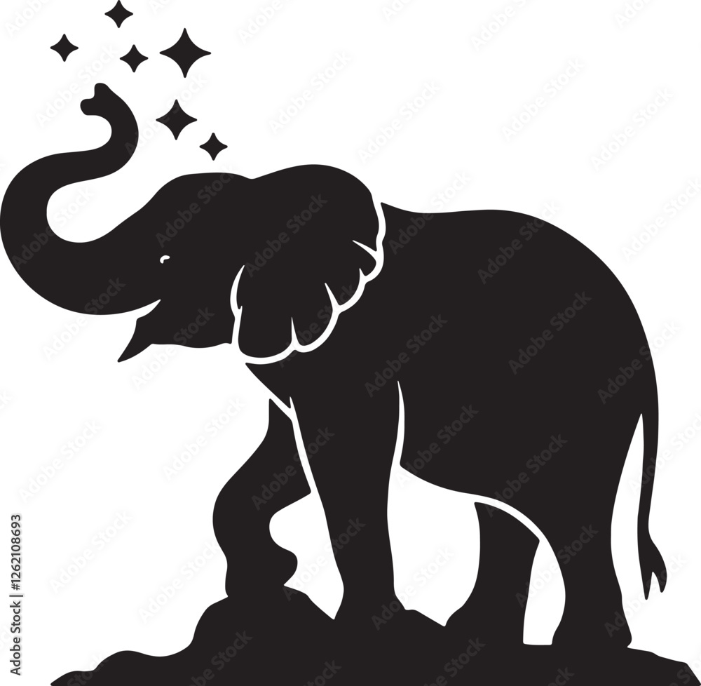 Obraz premium Elephant Silhouette vector art design
