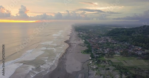 Drone Aerial Parangtritis Beach of Yogyakarta Indonesia