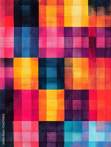 Vibrant Colorful Abstract Geometric Patterns and Textured Background Design