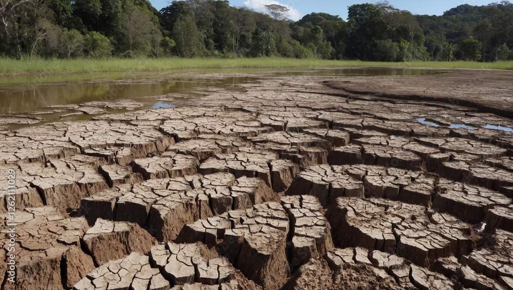 Brazil's Cerrado suffers; cracked earth reveals Amazon deforestation's devastating drought impact.