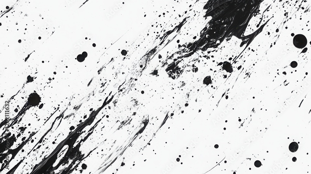 Obraz premium Black and white minimalistic ink splash background with high-contrast fluid movement, artistic monochrome aesthetics