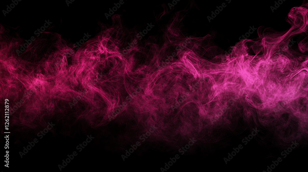 Fototapeta premium Ethereal Crimson Fog Abstract Design on Black Backdrop Dreamy Ambiance Creative Fluid Movement Swirling