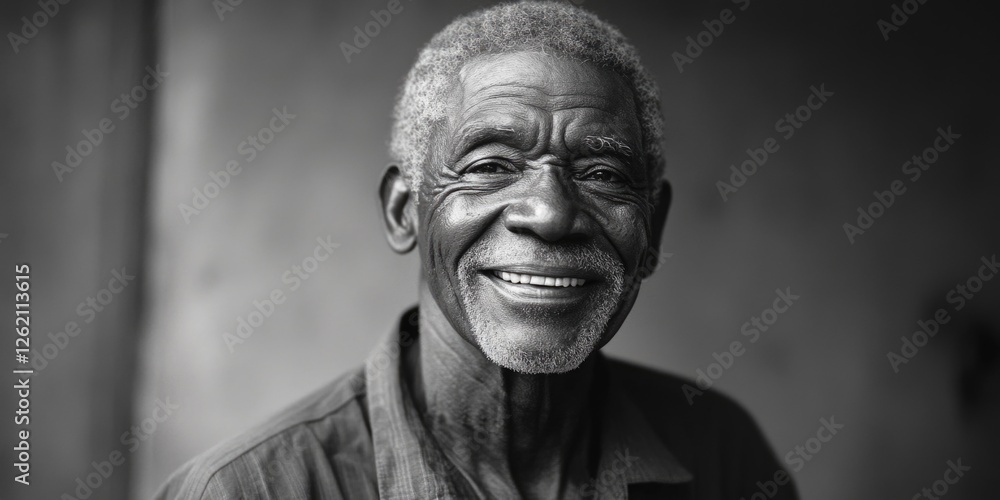 An elderly man with a beard and white hair is captured in this monochromatic portrait, exuding an air of wisdom and contentment. An elderly man with a beard and white hair is captured in this monochromatic portrait, exuding an air of wisdom and contentment.