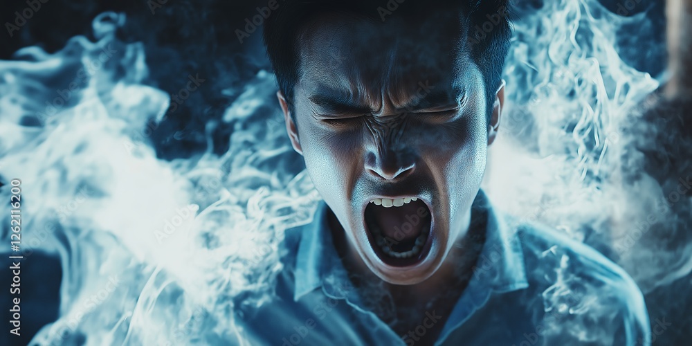 Obraz premium Raw Emotion: The Unfiltered Moment of Anger