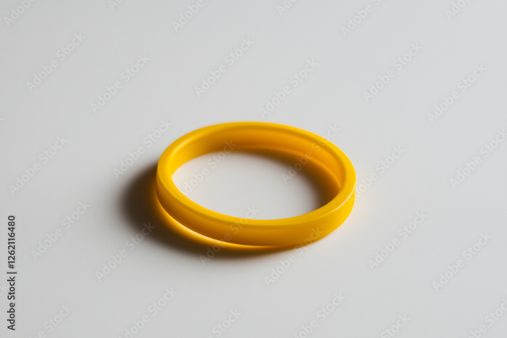 A Yellow Rubber Band in Perfect Harmony with a Clean Surface. A Yellow Rubber Band in Perfect Harmony with a Clean Surface.