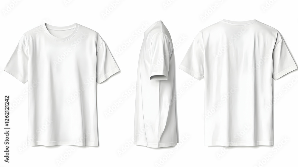 White T-shirt mockup, front, side, back views (1) White T-shirt mockup, front, side, back views (1)