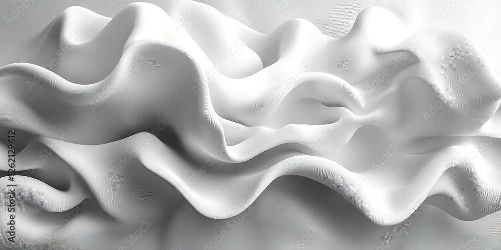 Fototapeta premium White fabric waves, abstract texture background