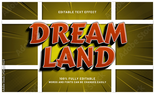 dream land editable text effects with a comic and kids theme