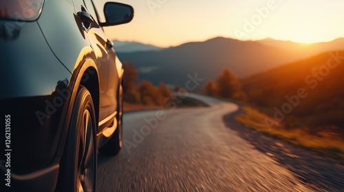 Scenic road trip photography from car dashboard travel adventure