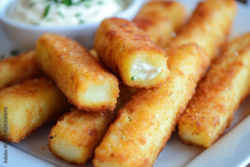 Golden Cheese Sticks with Creamy Dip Golden Cheese Sticks with Creamy Dip
