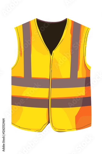 Yellow reflective safety vest isolated on white background, providing high visibility and protection for workers in hazardous environments hi vis hi-vis