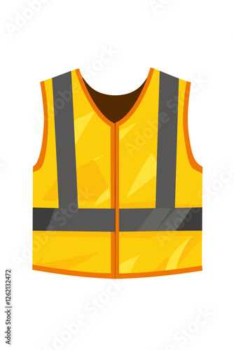 Yellow reflective safety vest isolated on white background, providing high visibility and protection for workers in hazardous environments hi vis hi-vis