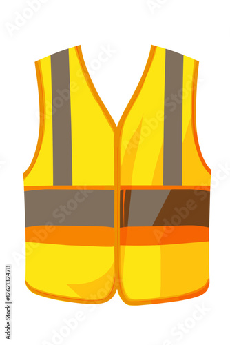 Yellow reflective safety vest isolated on white background, providing high visibility and protection for workers in hazardous environments hi vis hi-vis