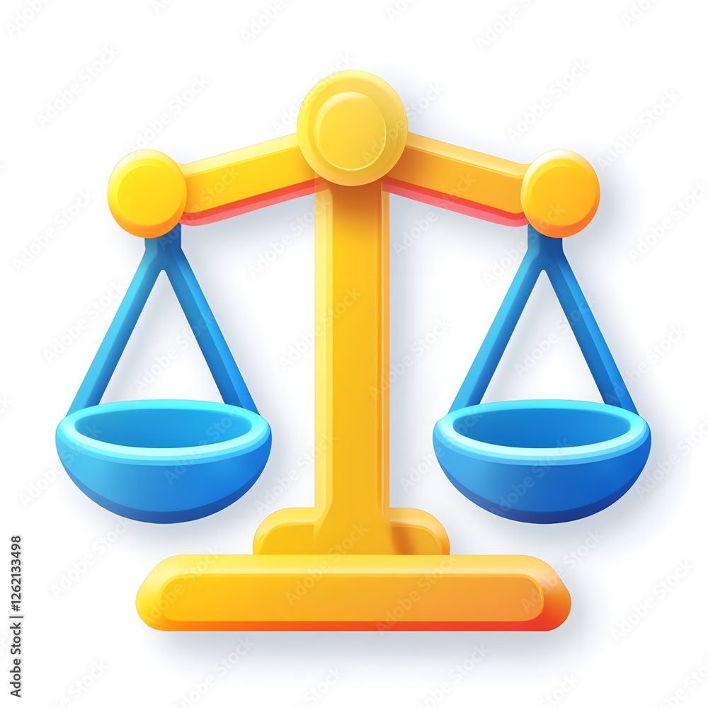 Colorful Justice Scale Icon Colorful Justice Scale Icon