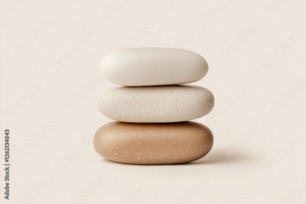 Nature’s Geometry Three Balanced Stones on a Neutral, Tranquil Surface. Nature’s Geometry Three Balanced Stones on a Neutral, Tranquil Surface.
