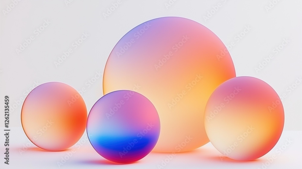 Vibrant abstract shapes displayed on minimalist background studio digital art contemporary aesthetic concept Vibrant abstract shapes displayed on minimalist background studio digital art contemporary aesthetic concept