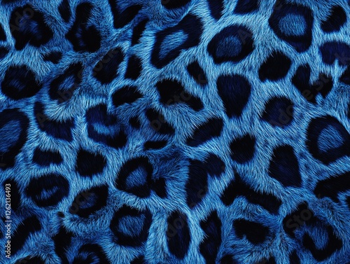 Sleek and stylish blue leopard print fabric, perfect for fashion-conscious individuals looking to make a statement. photo