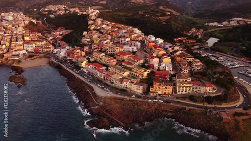 Castelsardo, a beautiful coastal town in Sardinia, with colorful houses by the sea