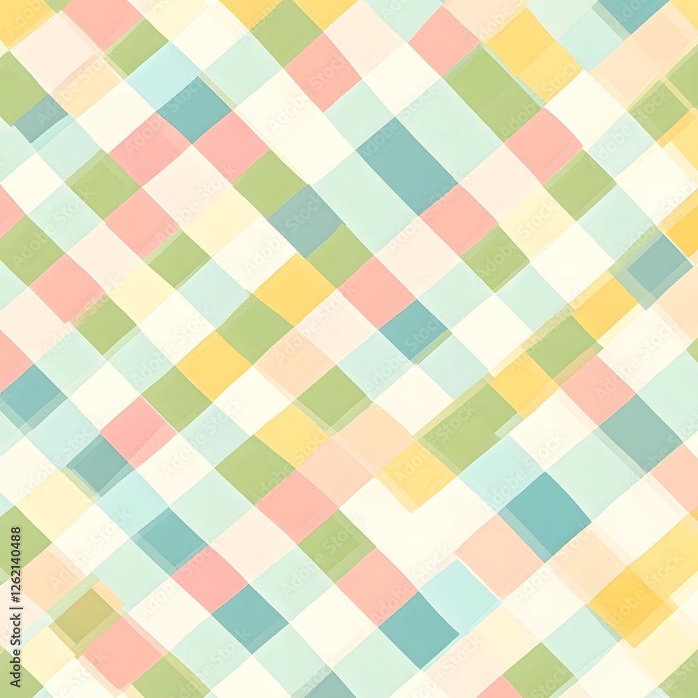 Soft Pastel Colored Intersecting Checkered Geometric Abstract Seamless Pattern Wallpaper Background Soft Pastel Colored Intersecting Checkered Geometric Abstract Seamless Pattern Wallpaper Background