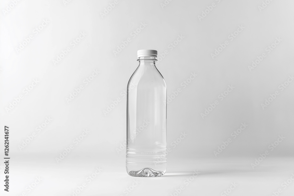Simplicity in Form A Clear Plastic Bottle of Water, Unadorned and Serene. Simplicity in Form A Clear Plastic Bottle of Water, Unadorned and Serene.