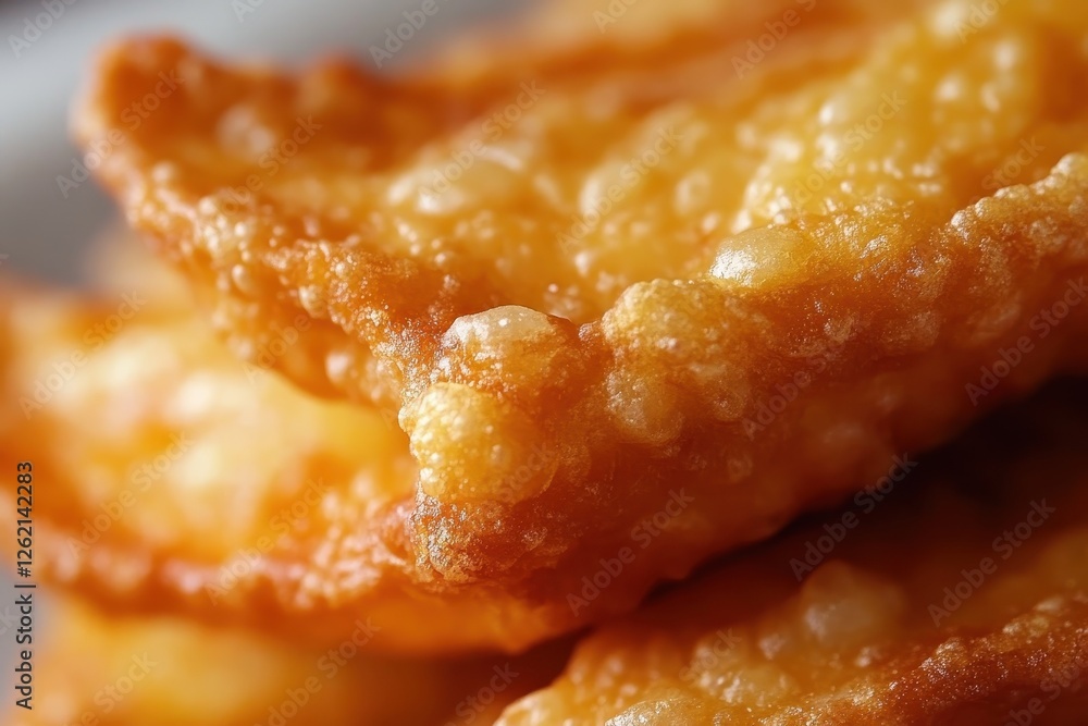 Close-up of golden fried dumplings with crispy texture Close-up of golden fried dumplings with crispy texture