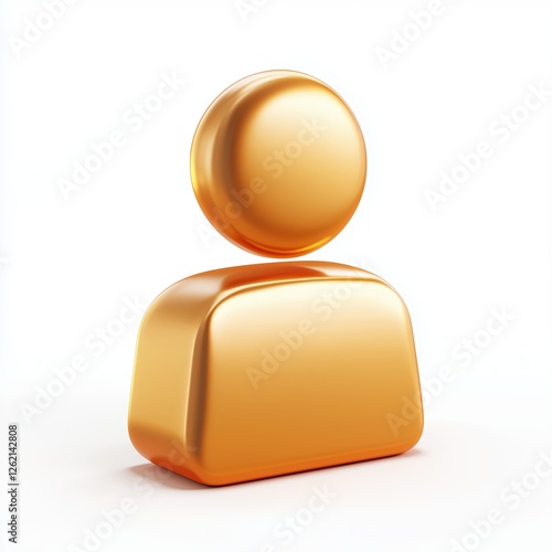 Golden User Icon: A radiant representation of digital identity This shining symbol depicts a person signifying profile or account access