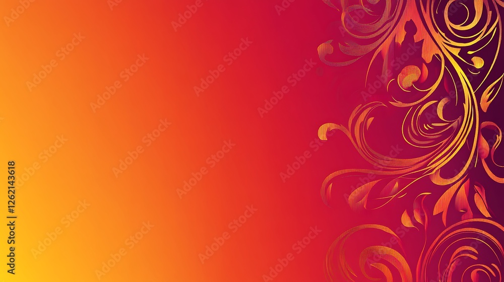 Abstract Orange Red Floral Design Background Abstract Orange Red Floral Design Background