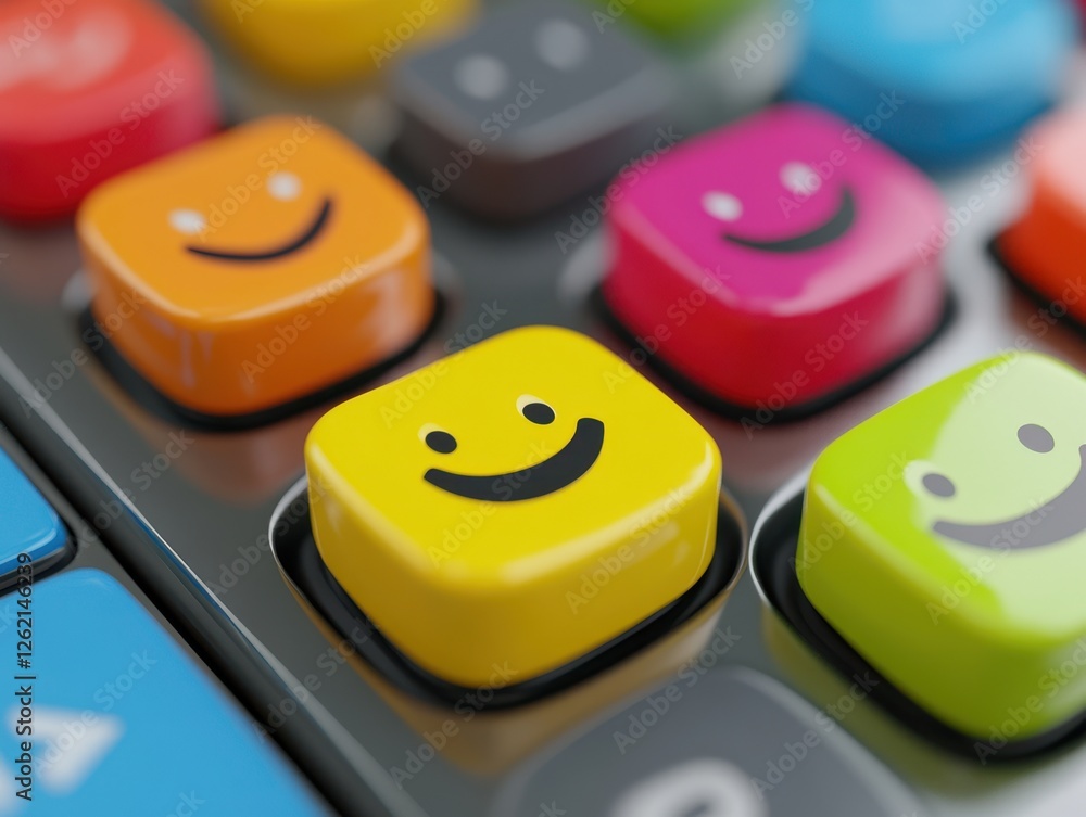 Hand interacting with digital customer satisfaction rating icons Hand interacting with digital customer satisfaction rating icons