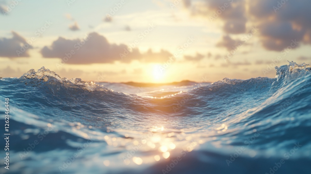 Deep ocean waves with smooth reflections, vibrant blue hues, and sunlight shining through, realistic high-definition water texture Deep ocean waves with smooth reflections, vibrant blue hues, and sunlight shining through, realistic high-definition water texture