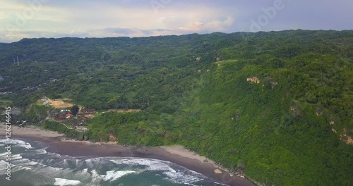 Drone Aerial Parangtritis Beach of Yogyakarta Indonesia