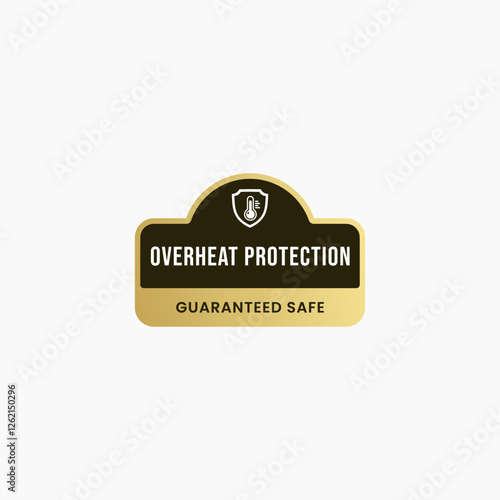 Overheat protection label vector isolated EPS. Best overheat protection icon for product packaging design, print design, websites and more about Heat resistant product.
