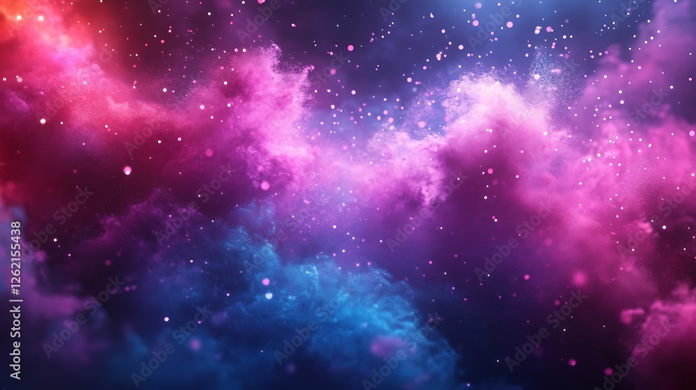 Fototapeta premium Cosmic Nebula, Pink and Blue Clouds, Space Background, Fantasy Art