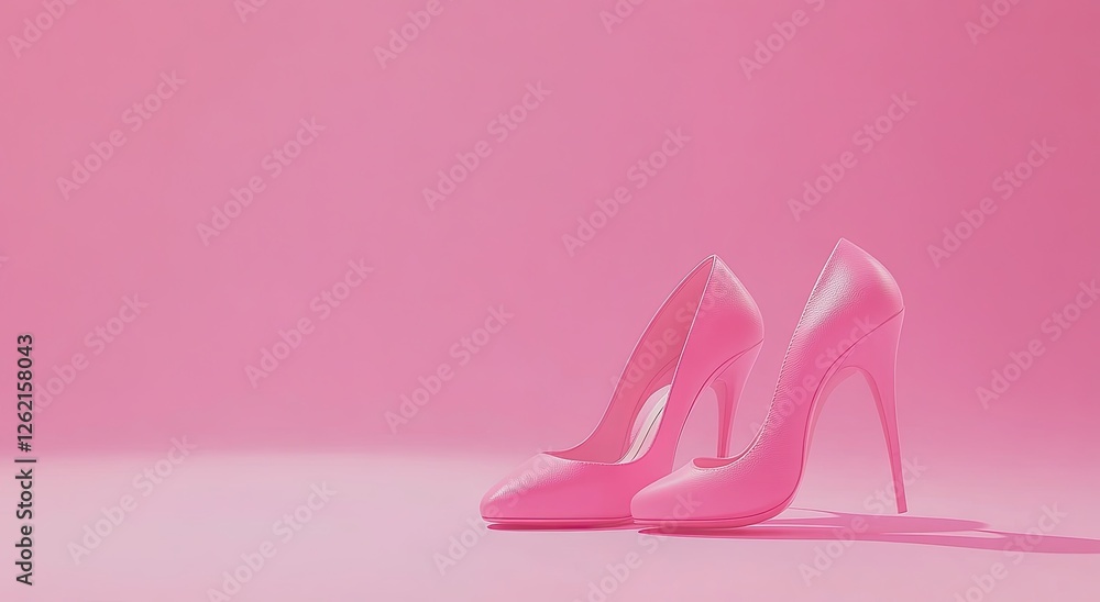 Pink heels studio shot, minimalist background, fashion Pink heels studio shot, minimalist background, fashion