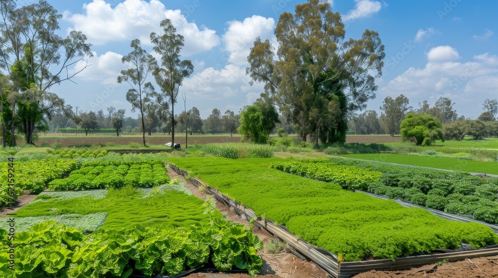 Resilient crops thriving in drought affected fields, showcasing sustainable farming and diversity Resilient crops thriving in drought affected fields, showcasing sustainable farming and diversity