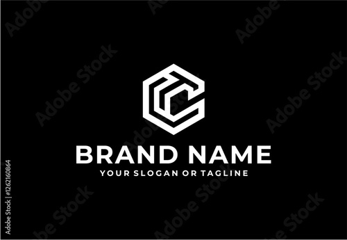 Tableau sur toile Simple modern TC or CT logo for company