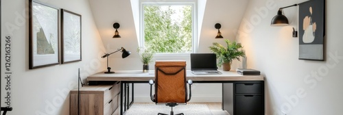 Modern Home Office Workspace With Natural Light