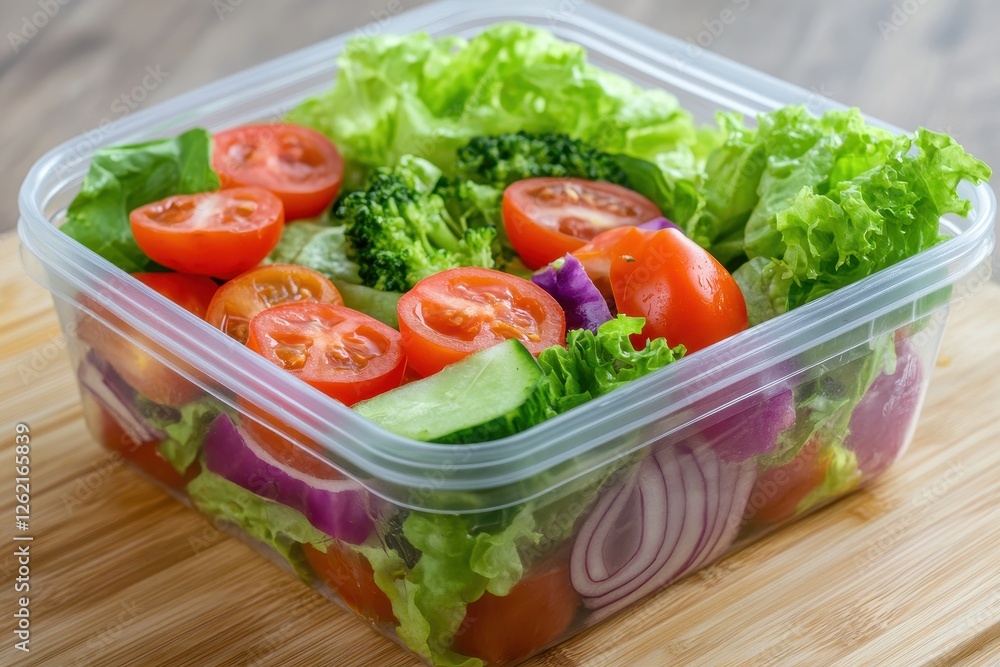 Healthy salad in tupperware ideal for meal prep and on-the-go lunches, Healthy tupperware with salad Healthy salad in tupperware ideal for meal prep and on-the-go lunches, Healthy tupperware with salad