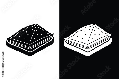 Baklava icon vector on White Background ,Vector Art Illustration on white background.