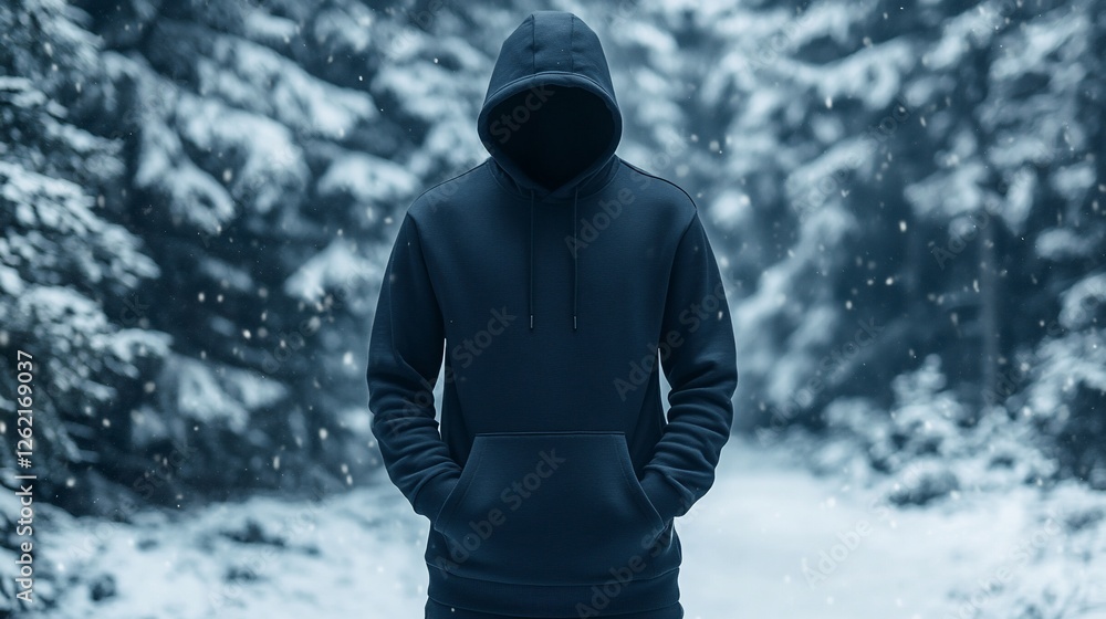 Mysterious Figure in Snowy Woods: A Winter Enigma Mysterious Figure in Snowy Woods: A Winter Enigma