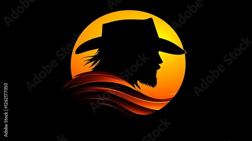 Silhouette Of A Cowboy Against A Sunset