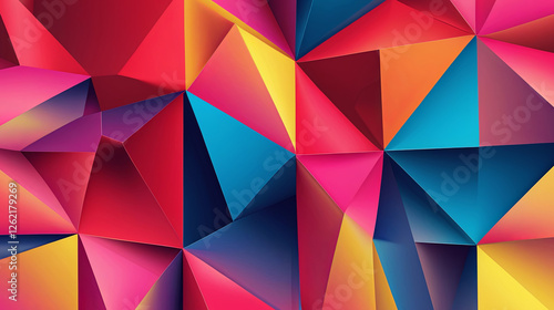 Wallpaper Mural Colorful Polygon Abstract Background – Geometric Digital Art & Vibrant Design Torontodigital.ca