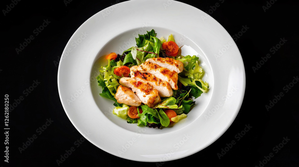 Delicious Grilled Chicken Salad with Mixed Greens and Cherry Tomatoes