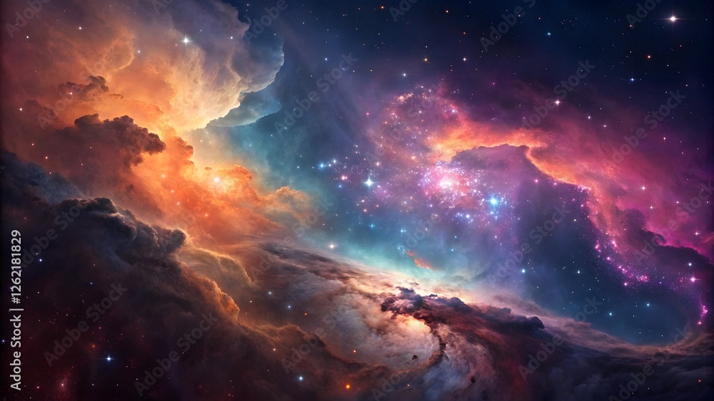 Fototapeta premium Colorful Nebula and Stars in Deep Space