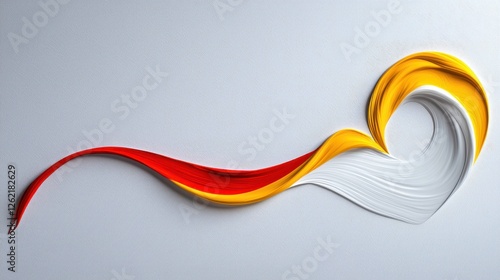 Abstract Red Yellow and White Swirling Design