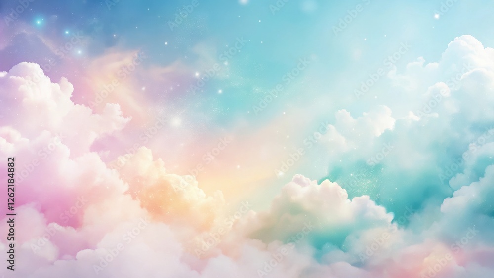 Dreamy Pastel Cloudscape A Serene and Ethereal Sky with Sparkling Stardust Dreamy Pastel Cloudscape A Serene and Ethereal Sky with Sparkling Stardust