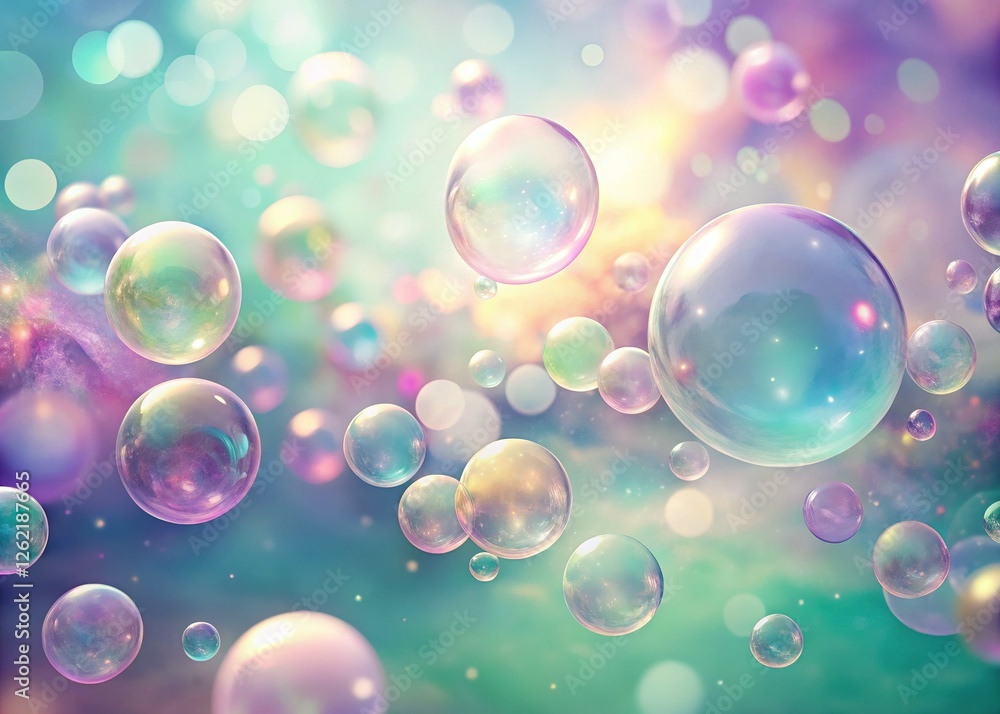 Dreamy Pastel Bubbles: Whimsical Floating Bubbles Background for Design Dreamy Pastel Bubbles: Whimsical Floating Bubbles Background for Design