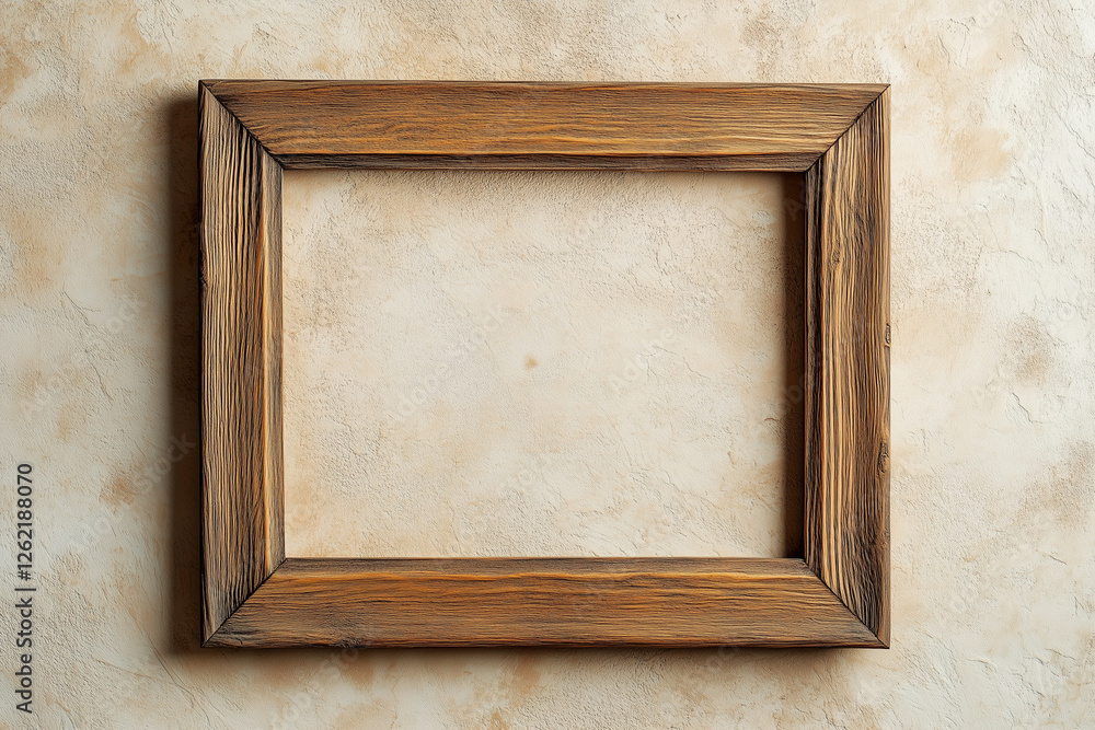 Fototapeta premium Timeless Simplicity A Rustic Wooden Frame Awaiting Its Moment.