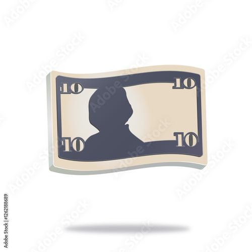 ten usa dollar, 10 usd icon